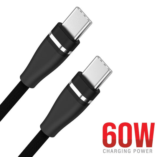 60W, USB-C to USB-C Cable | 3 Feet | Black | U-49