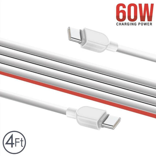 Cable For C Type 60W, C to C | 4 Ft | U-47 (White)